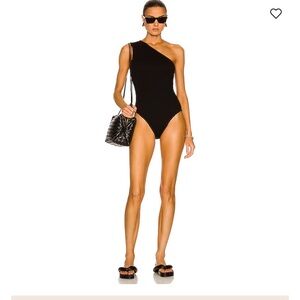 BOTTEGA VENETA black 
Nylon Crinkle Swimsuit